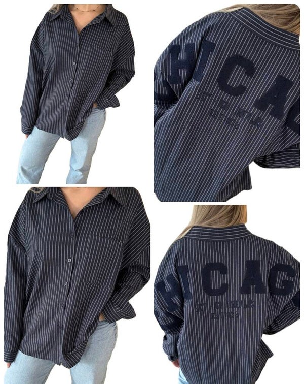 Chicago blouse marineblauw