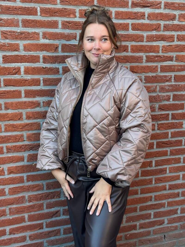 Dubbelgevoerde bomberjack taupe