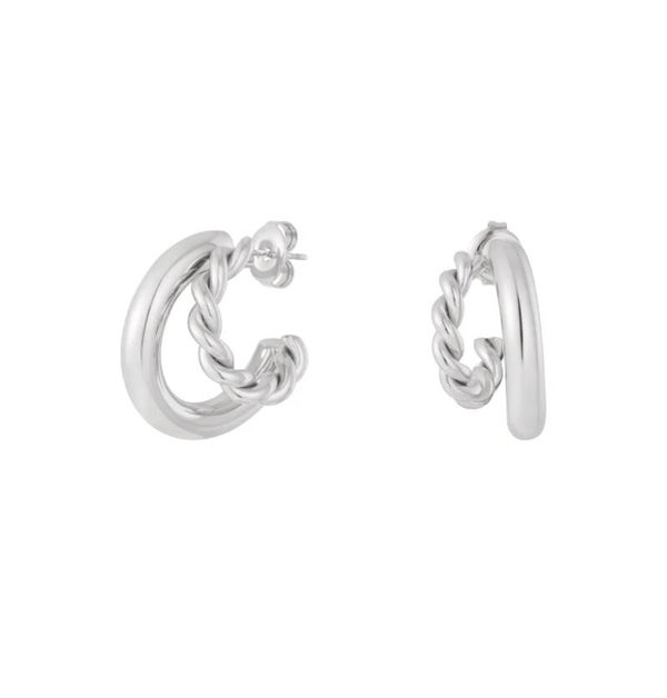 AMÉLIE – Silver Twist Hoops