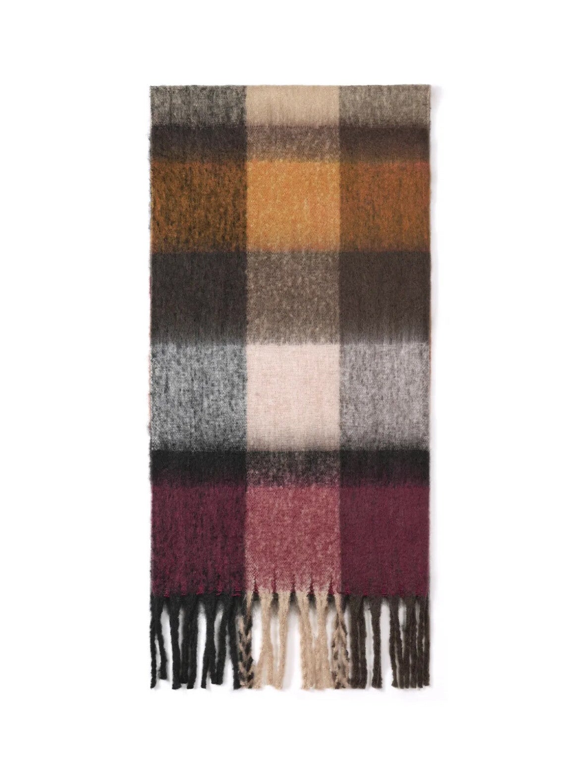 Warme sjaal met herfstkleuren
