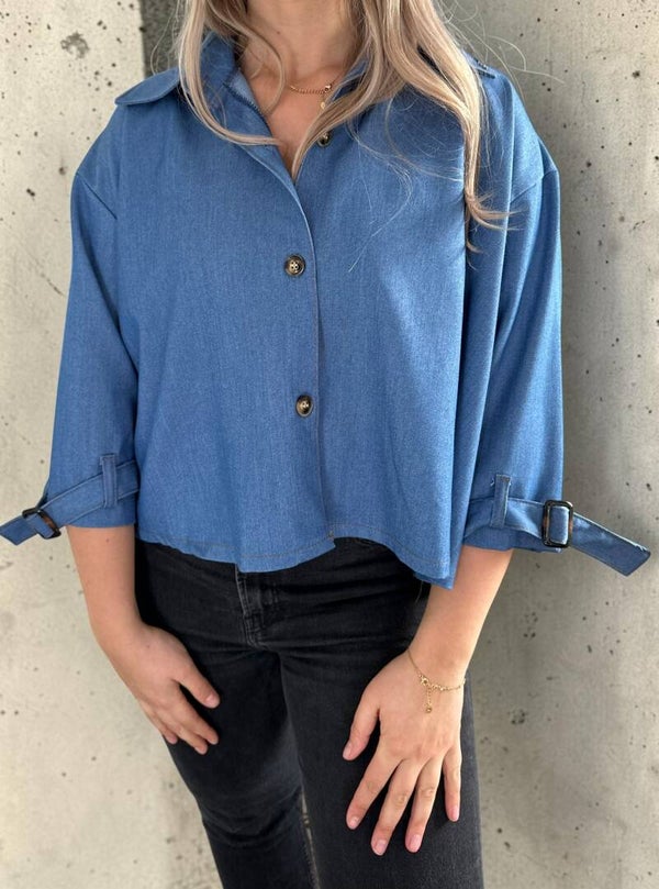 Cropped jasje in lichte spijkerlook