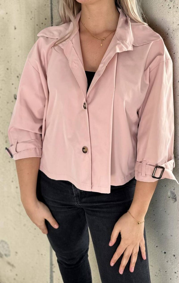 Trendy oversized jasje in licht roze
