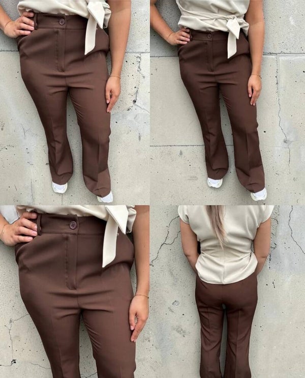 Bruine Wide Leg Broek