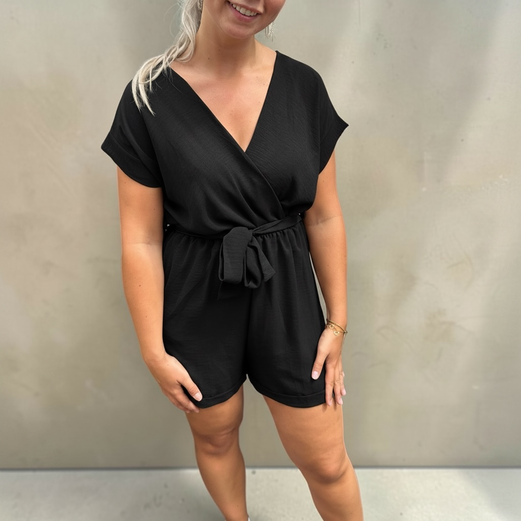 Azzuro - playsuit zwart