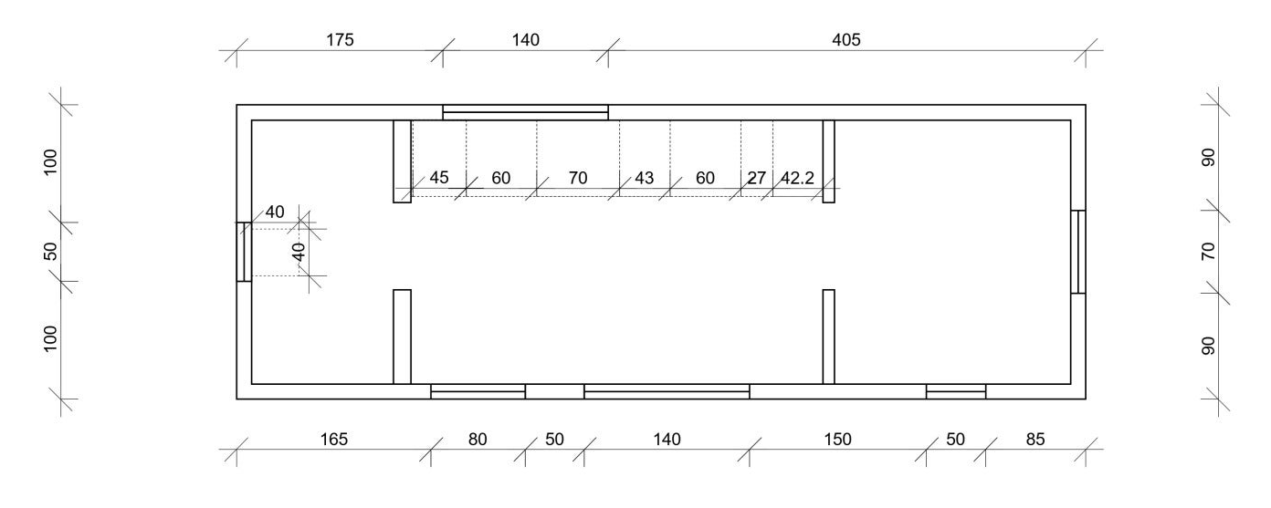 Tiny house, Plattegrond FOREST, grondplan met afmetingen, modulair en aanpasbaar
