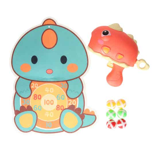 Dinosaurus klittenbandbal schieten op doel