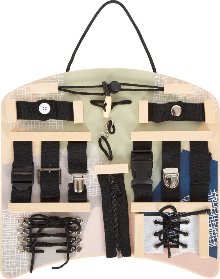 Motoriekbord kledingsluitingen - autismespeelgoed.nl