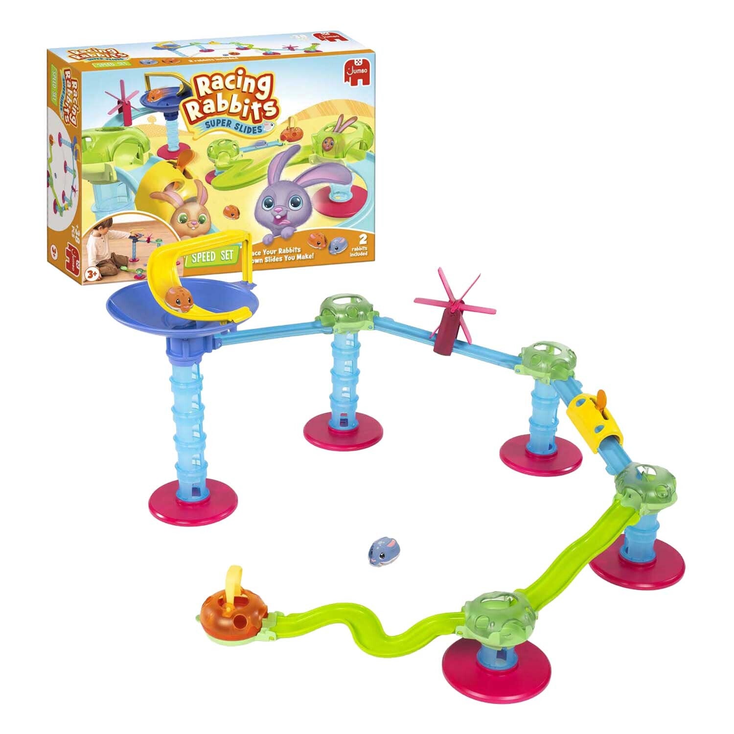 Jumbo Racing Rabbits Starter Set met 2 Konijnen - variant op knikkerbanen