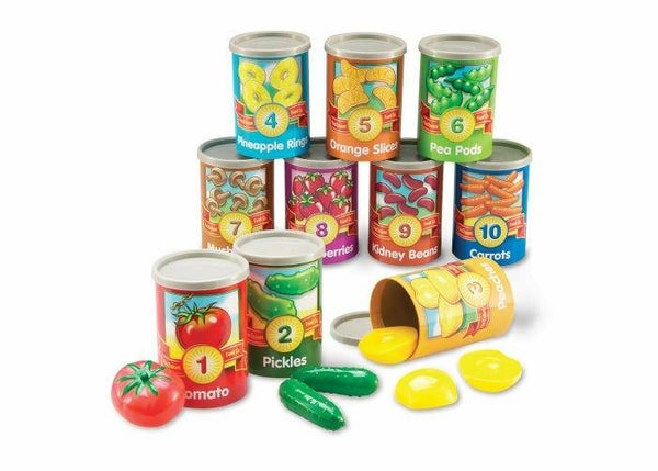 Telblikken Counting Cans Learning Resources met oefenkaarten