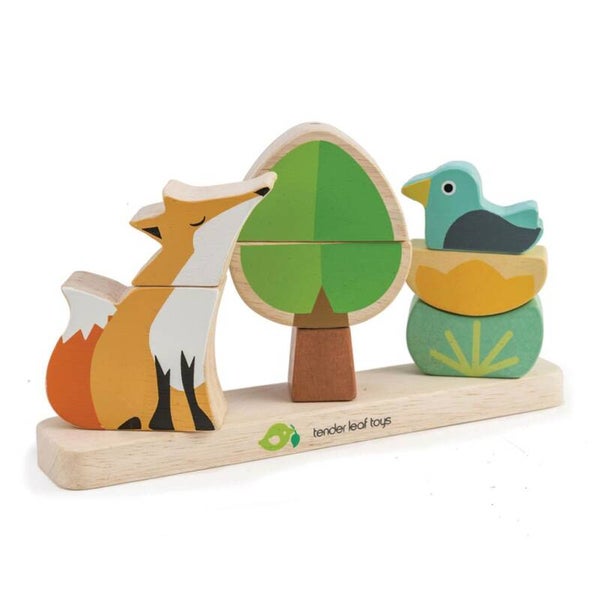Magnetische stapelpuzzel Vos Tender Leaf Toys met spel- en taaltips