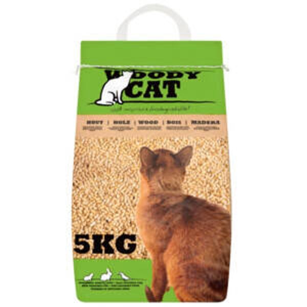 Kattenbakvulling woody cat 8l/5kg