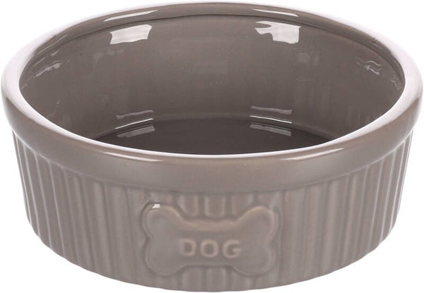 Eetpot hond mabel keramisch taupe