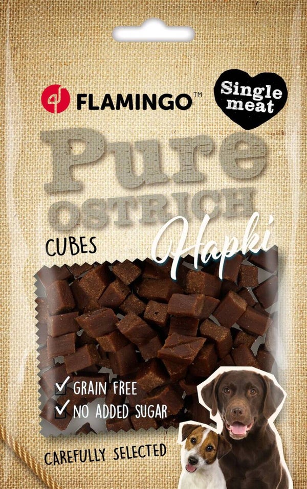 Snack Hapki Pure Blokjes met struisvogel