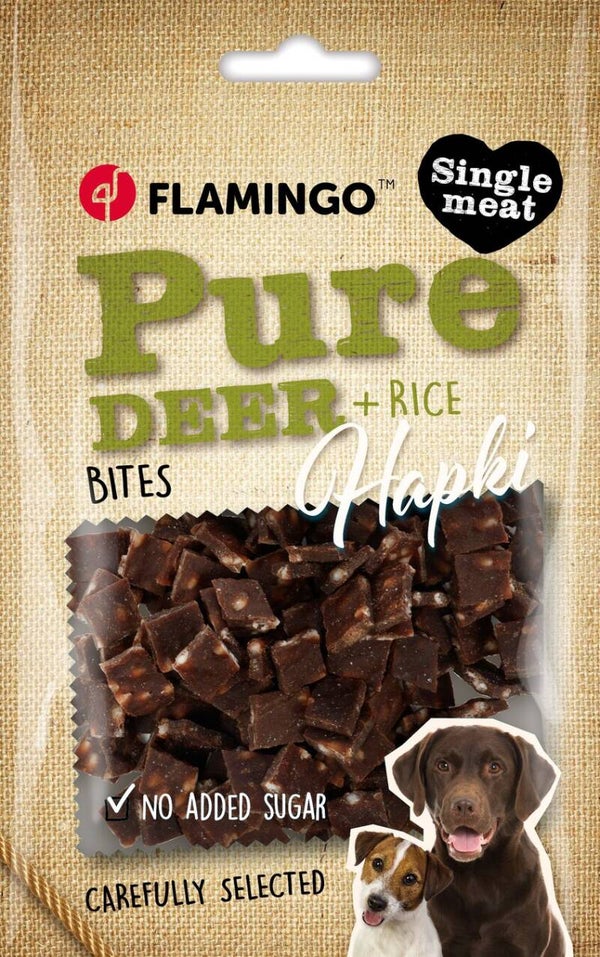 Snack Hapki Pure Stukjes met hert & rijst