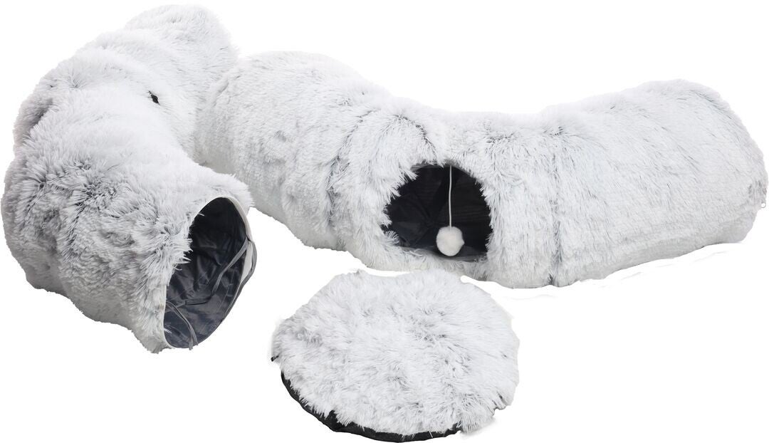 Kattentunnel met kussen donna grijs 80cm