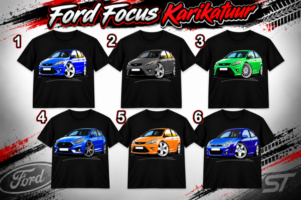 Ford Focus karikatuur T-shirt man