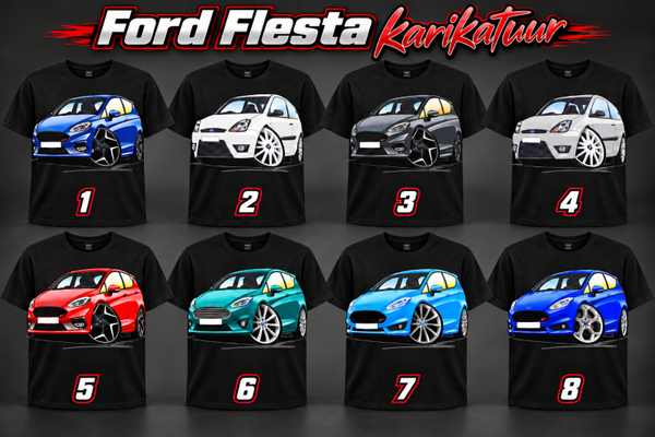 Ford Fiesta karikatuur T-shirt man