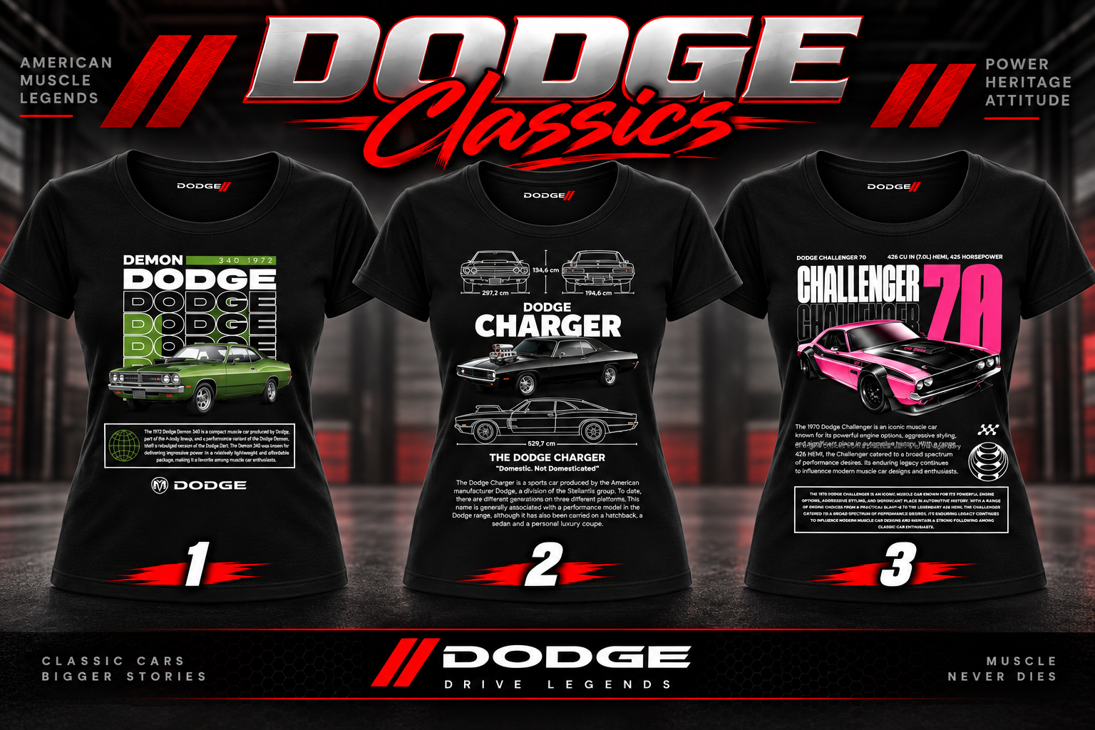 Dodge classic T-shirt vrouw