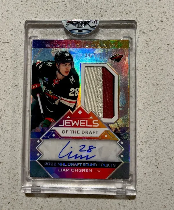 2024-25 UD Black Diamond Jewels of the Draft Liam Ohgren Patch Auto 34/49
