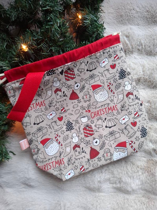 Projectbag kerst Beige Merry Christmas