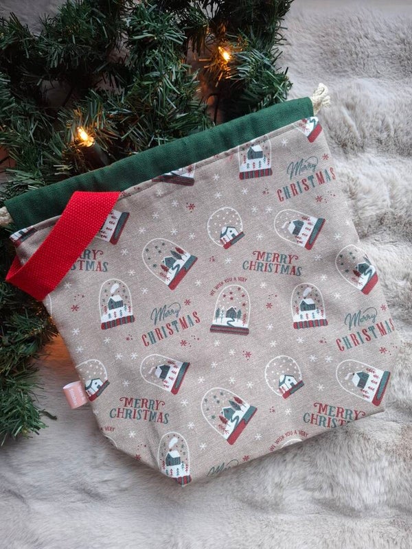 Projectbag kerst Beige globe