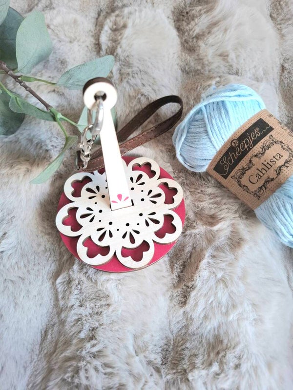 Pols garen houder fuchsia