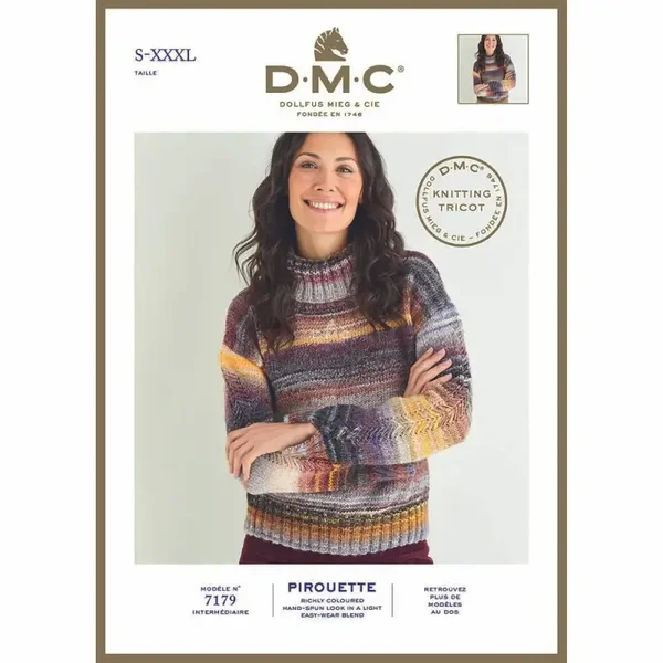 Breipatroon voor trui met DMC Pirouette garen