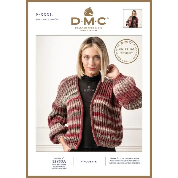 Breipatroon voor vest met DMC Pirouette garen