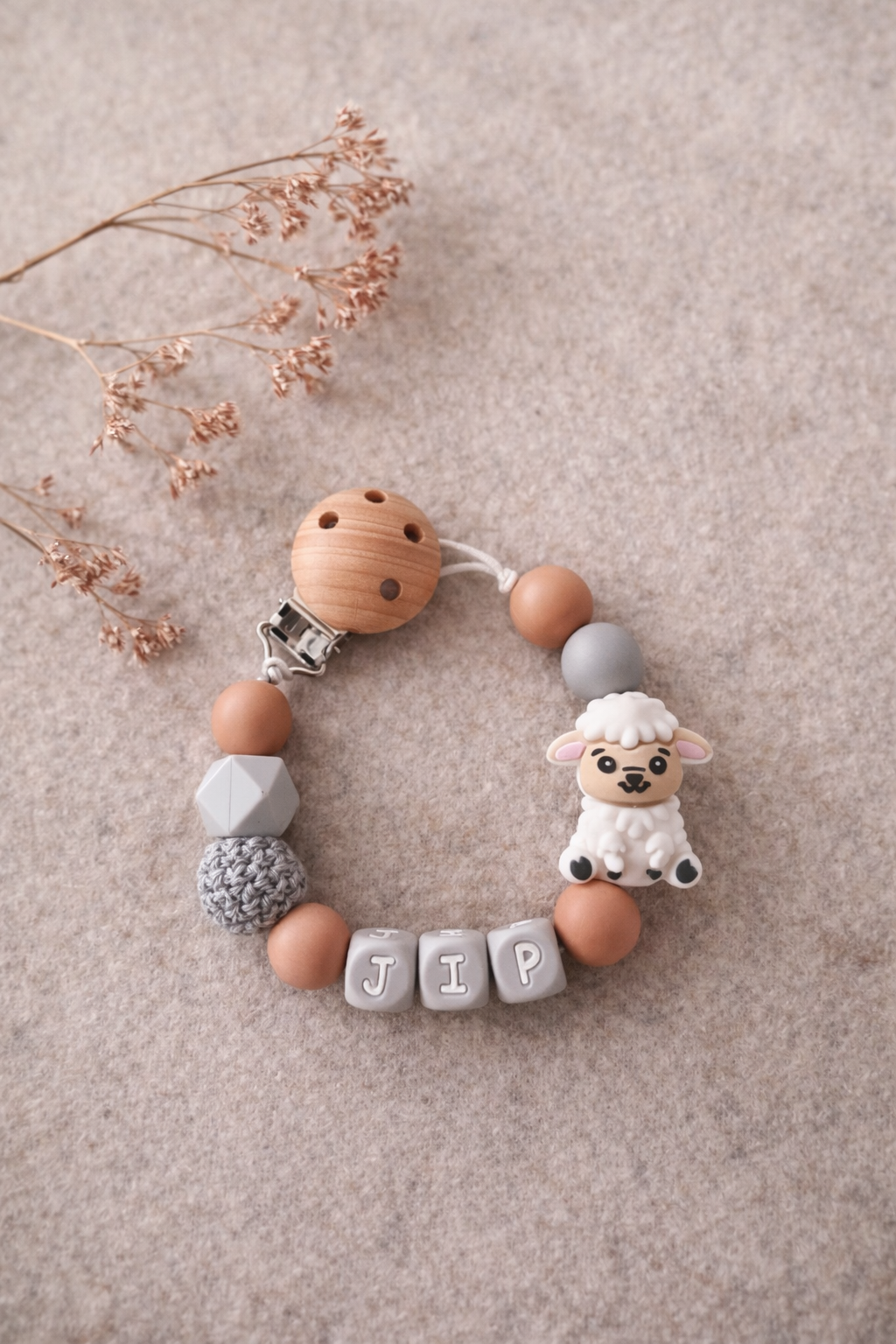 Speenkoord schaap grijs bruin