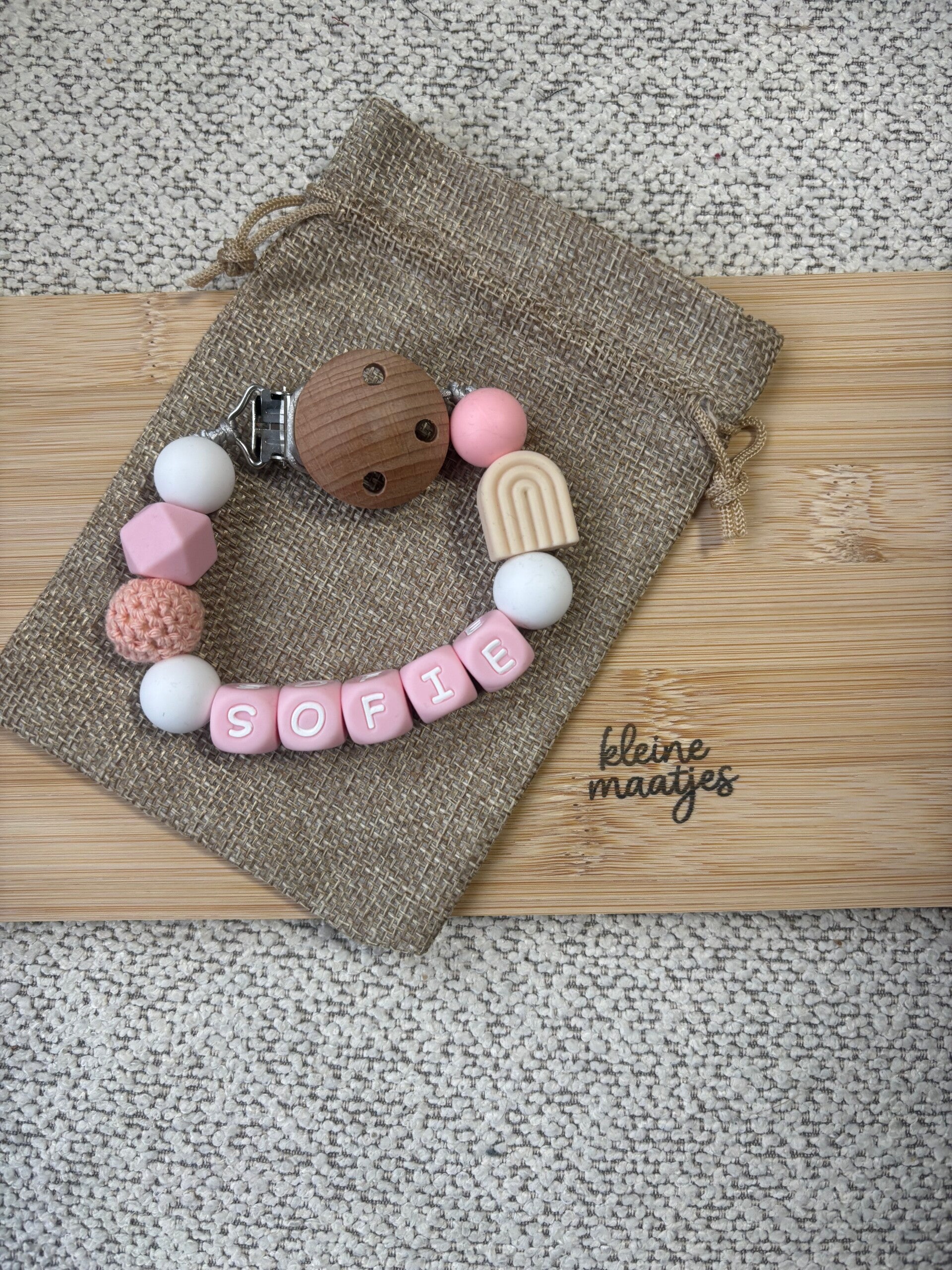 speenkoord boog roze wit