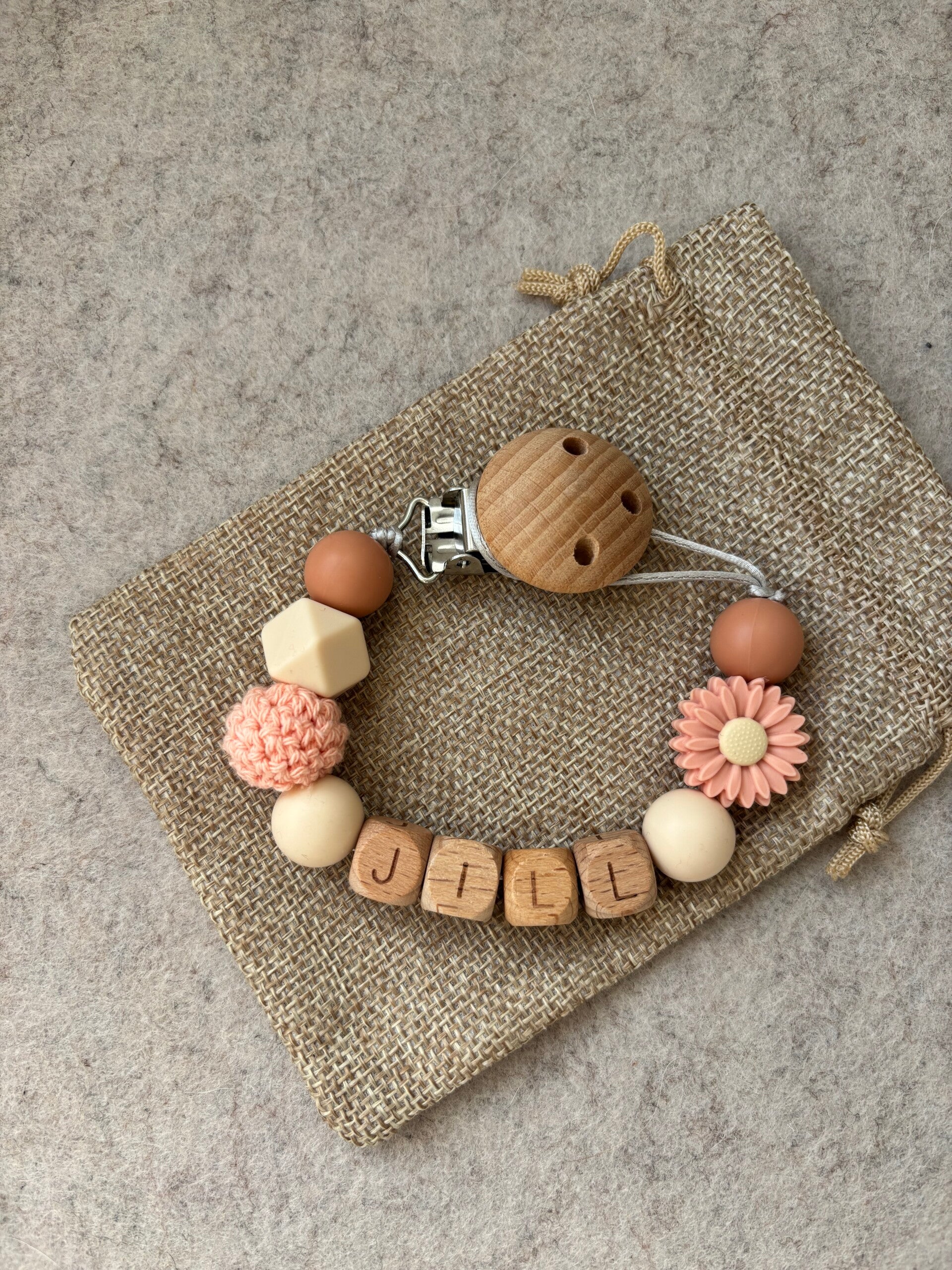 Speenkoord madelief zalmroze