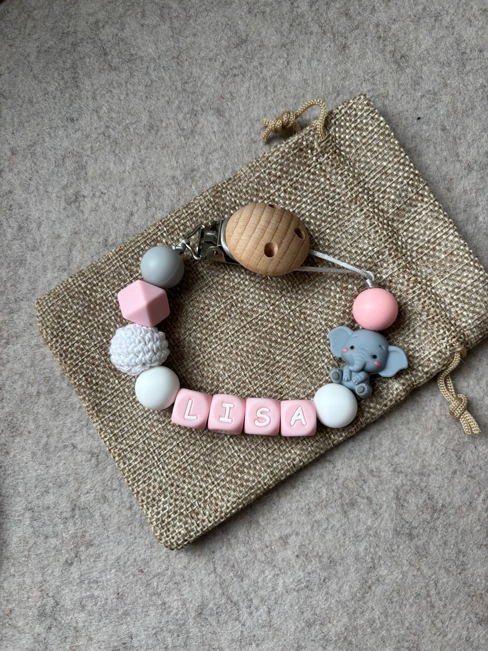 speenkoord ollie  roze wit