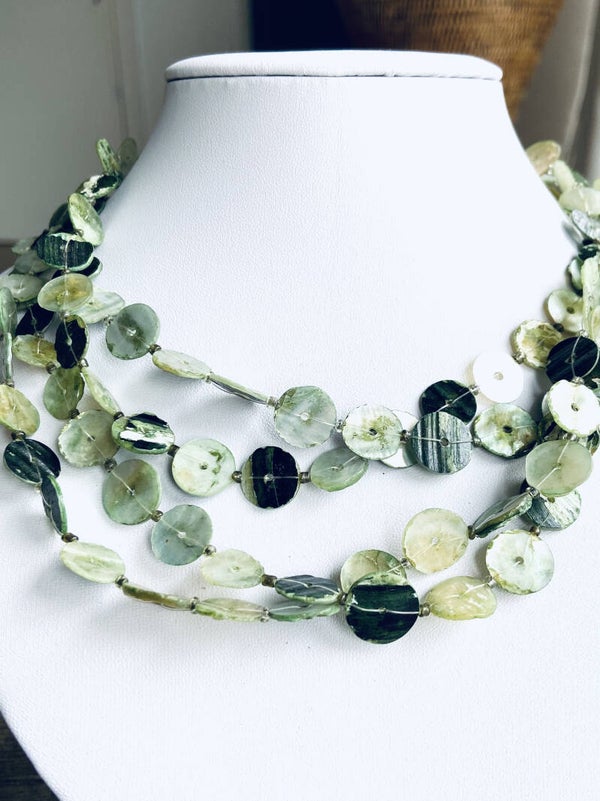 Organic Bora Bora Shell Green Bracelet (SUN-266)
