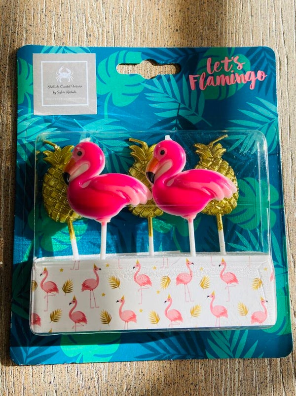 Flamingo & Gouden Ananas Feestkaarsjes (SEA-670)
