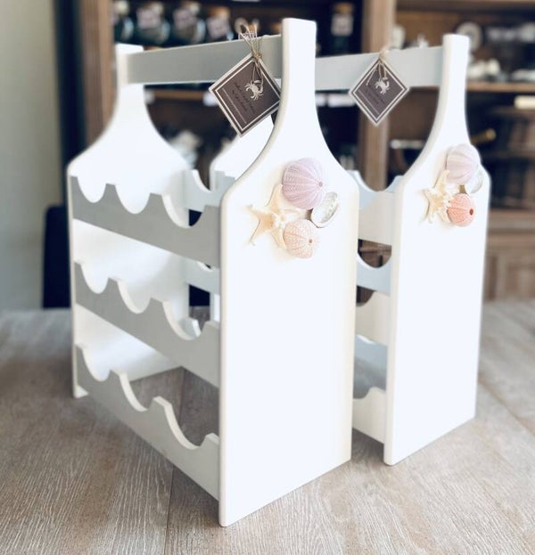 Ibiza Houten Wijnrek Wit (9 Flessen)