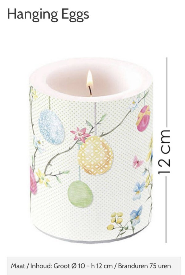 Ambiente Kaars Groot Pasen - Hanging Eggs (SEA-677)