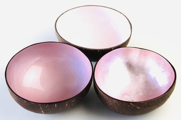 Coconut Bowl - Soft Pink Metallic Leaf (NOYA0046)