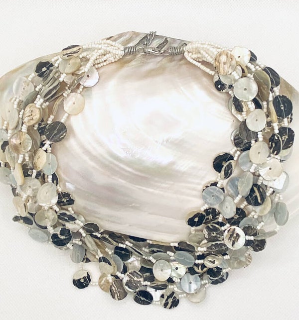 Organic Bora Bora Shell Black-White (SUN-233)