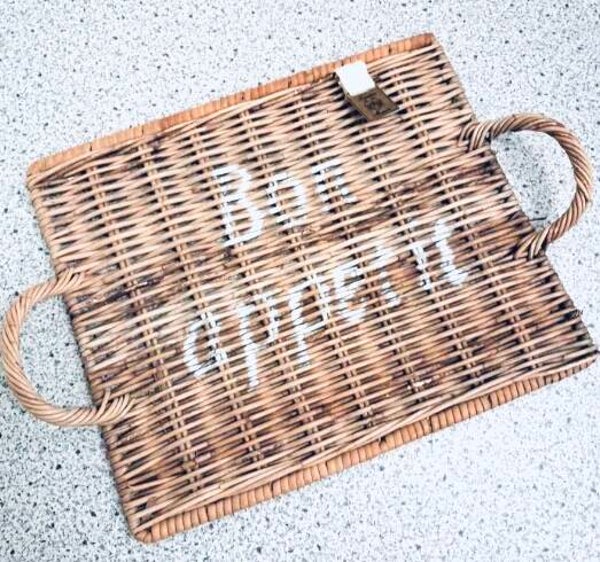 NEW ! Riviera Maison Rattan Dienblad Bon Appetit (RAT-126)