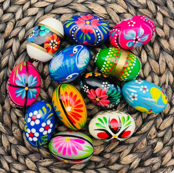 Handgeschilderde Houten Paaseitjes