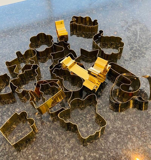 NEW! Koekjesvormpjes Kerst 18st (Goud)