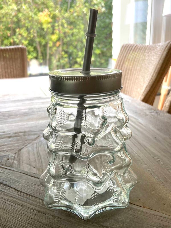 NEW! Decoratief Kerstboomglas met rietje