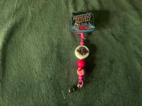 ABSOFUCKINLUTELY beaded badge real