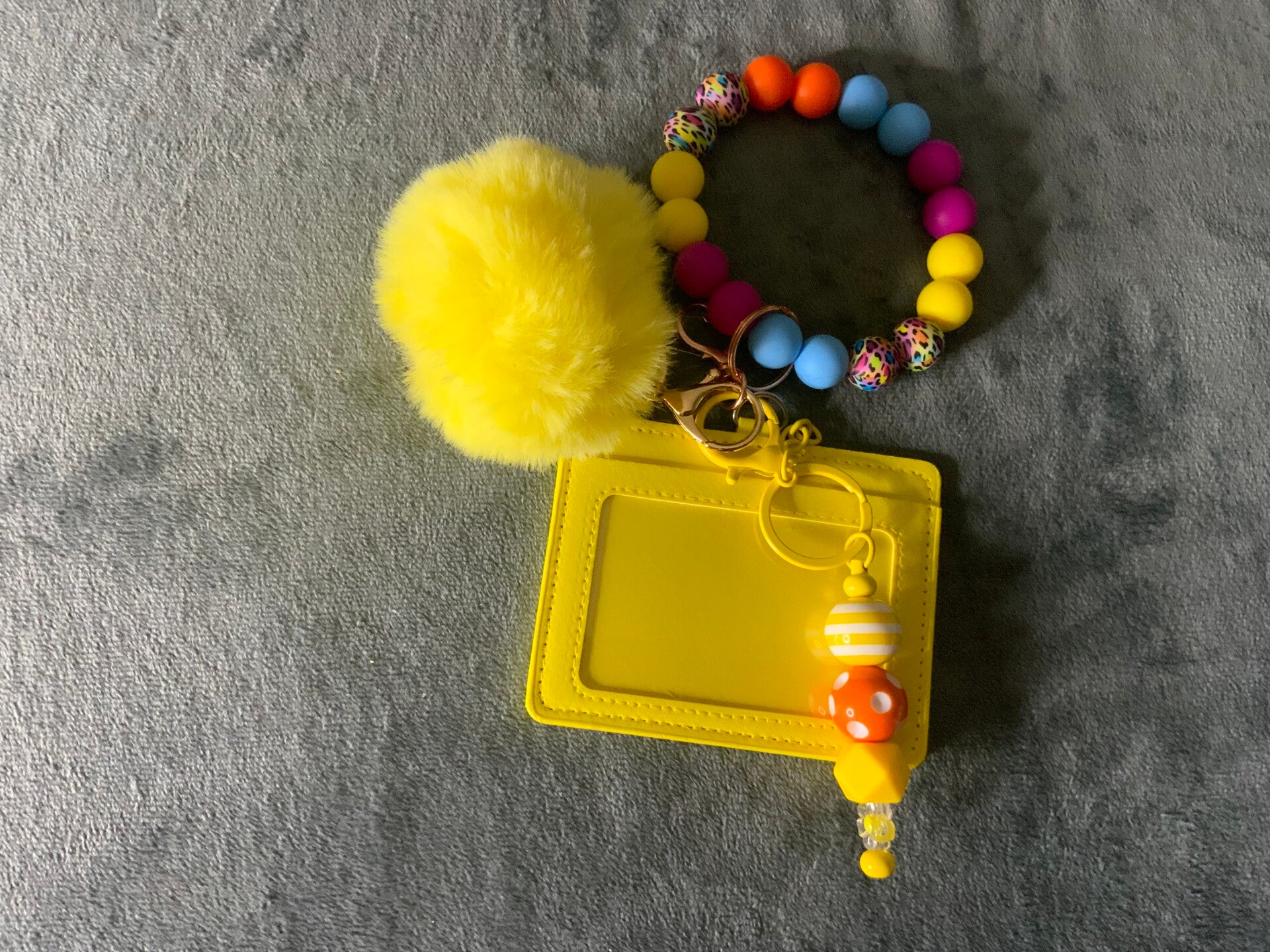 Colorful beaded wristlet
