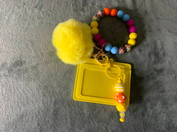 Colorful beaded wristlet