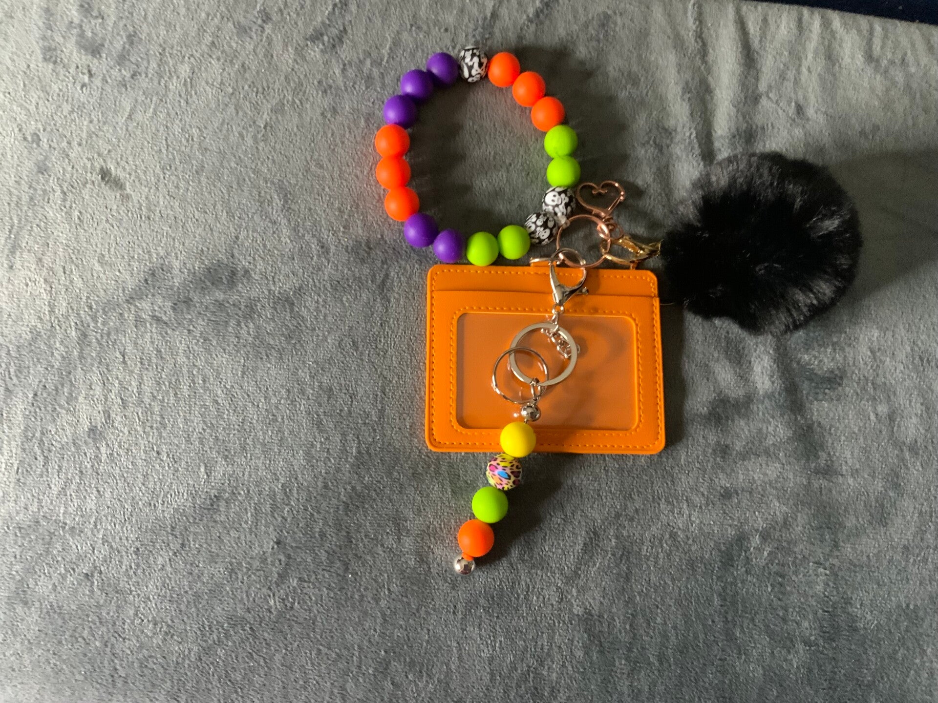 Halloween color beaded wristlet