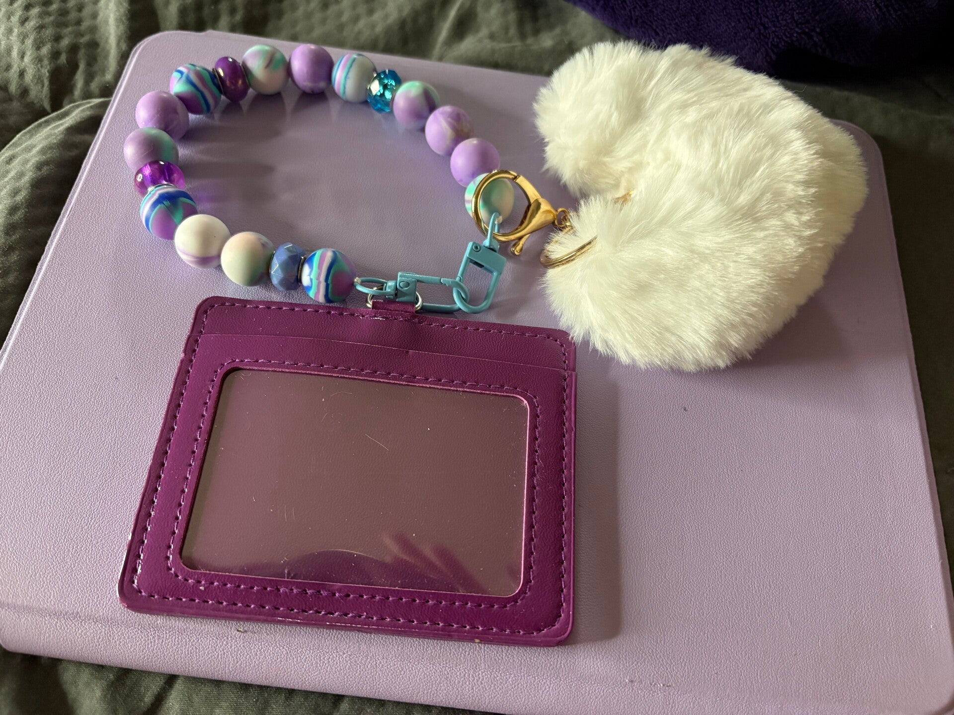 Purple & Turquois Wristlet keychain