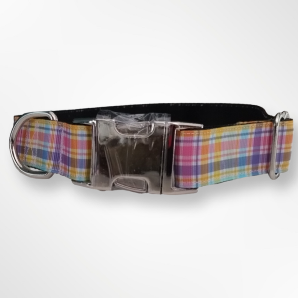 Flat Collar -Pale Tartan- 2.5 cm wide