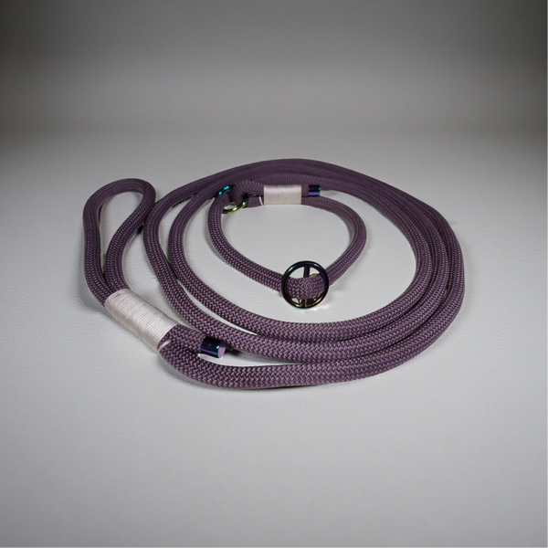 Purple Rope Slip Lead - Dog Training Lead with Closed Handle - 2.5m