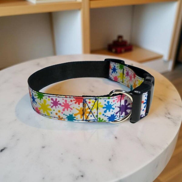 Flat Collar - Colour Splash - 2.5cm wide